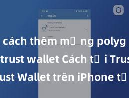 cách thêm mạng polygon vào trust wallet Cách tải Trust Wallet trên iPhone tại Việt Nam